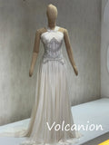 Customized Exquisite Chiffon Pleat Sequined A-line Halter Long Dresses Bespoke Occasion Fashion Sparkle
