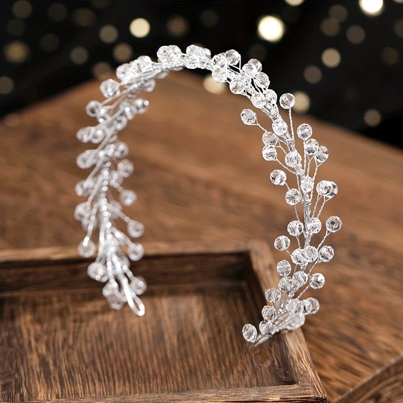Handmade Fashion Crystal Hair Vine Headband Flower Hairband Tiara Bridal Wedding Hair Accessories Jewelry Hair Vine Headband