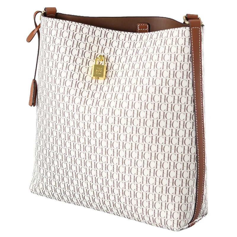 CH Brand Women Bucket Bag 2026 New Retro Monogram Print Shoulder Crossbody Bag Fashion Large Capacity Lock Decor Handbag