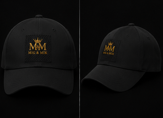 MIG & MIK Royal Black Gold Cap