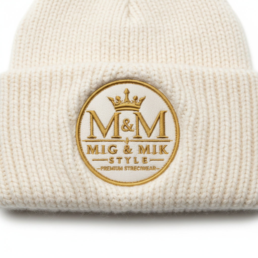 Cream Beanie Close-Up – MIG & MIK STYLE
