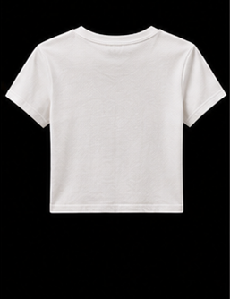 Women's Baby Tee — Gold Monogram 'M&M' Logo Crop Top