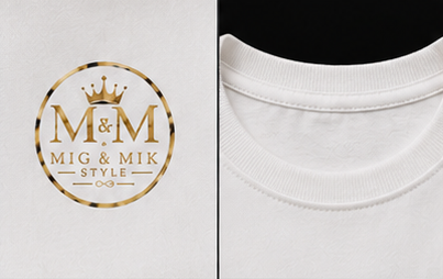 Women's Baby Tee — Gold Monogram 'M&M' Logo Crop Top