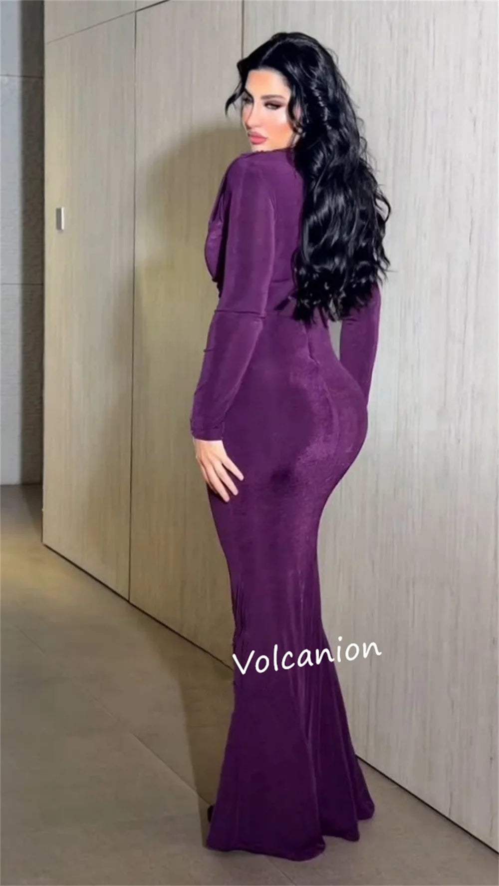 Customized Pleat High Collar Trumpet Long Dresses Bespoke Occasion Classic Simple  Quality Evening Party