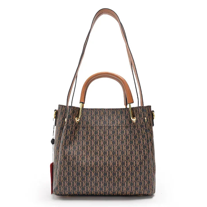 MIG & MIK STYLE™ Classic Monogram Print Shoulder Handbag