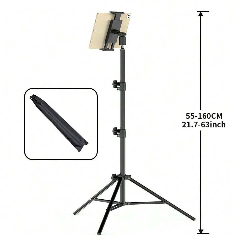 Tripod Floor Tablet Stand Holder for IPad Stand 8'' 9.7'' 10.1'' Pro 12.9 for Iphone 11 12 Samsung Cell Phone Height Adjustable
