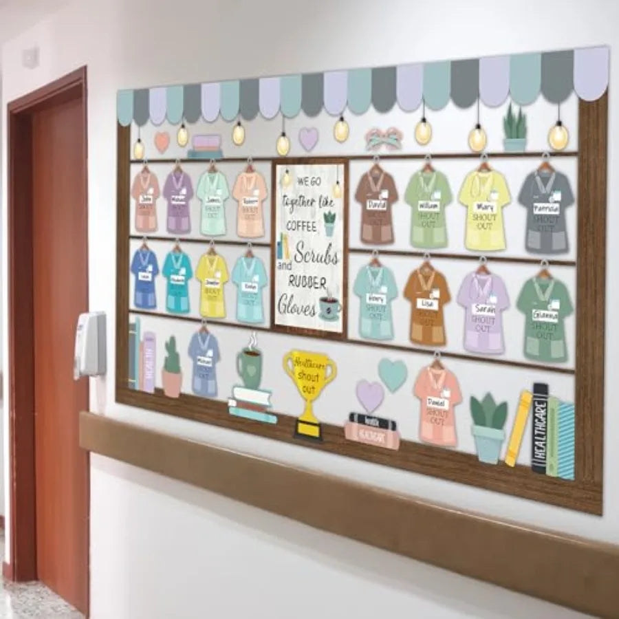 Healthy Bulletin Board Set Healthcare Workers Nurses Classroom Decorations DIY Crafts Health Shout Out Cutouts for Students Hos
