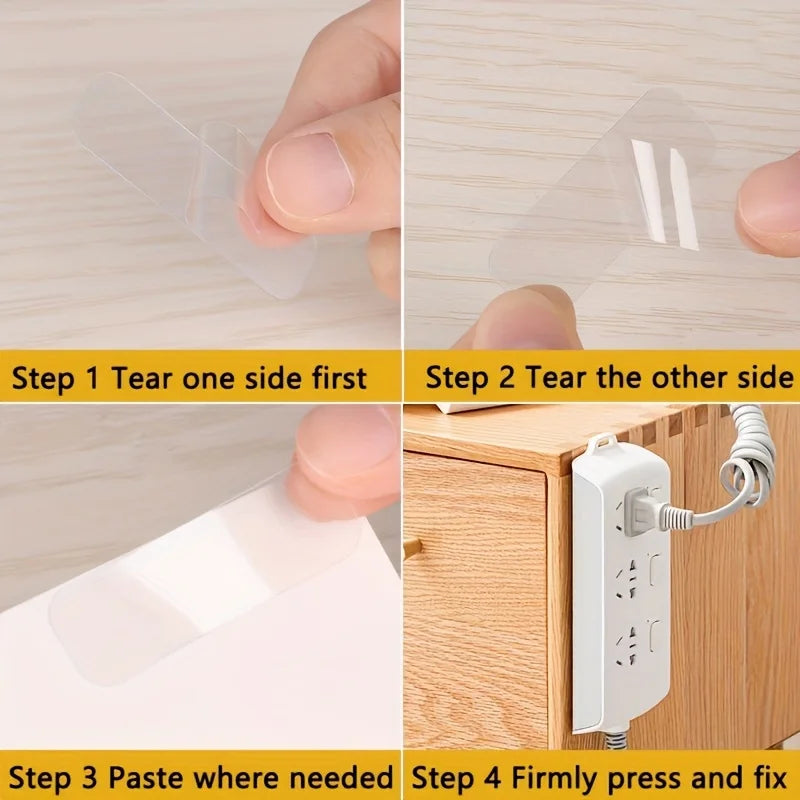 60-300pcs Strong Double Sided Adhesive Waterproof Removable Reusable Mounting Tape for Walls Wood Tile Plastic