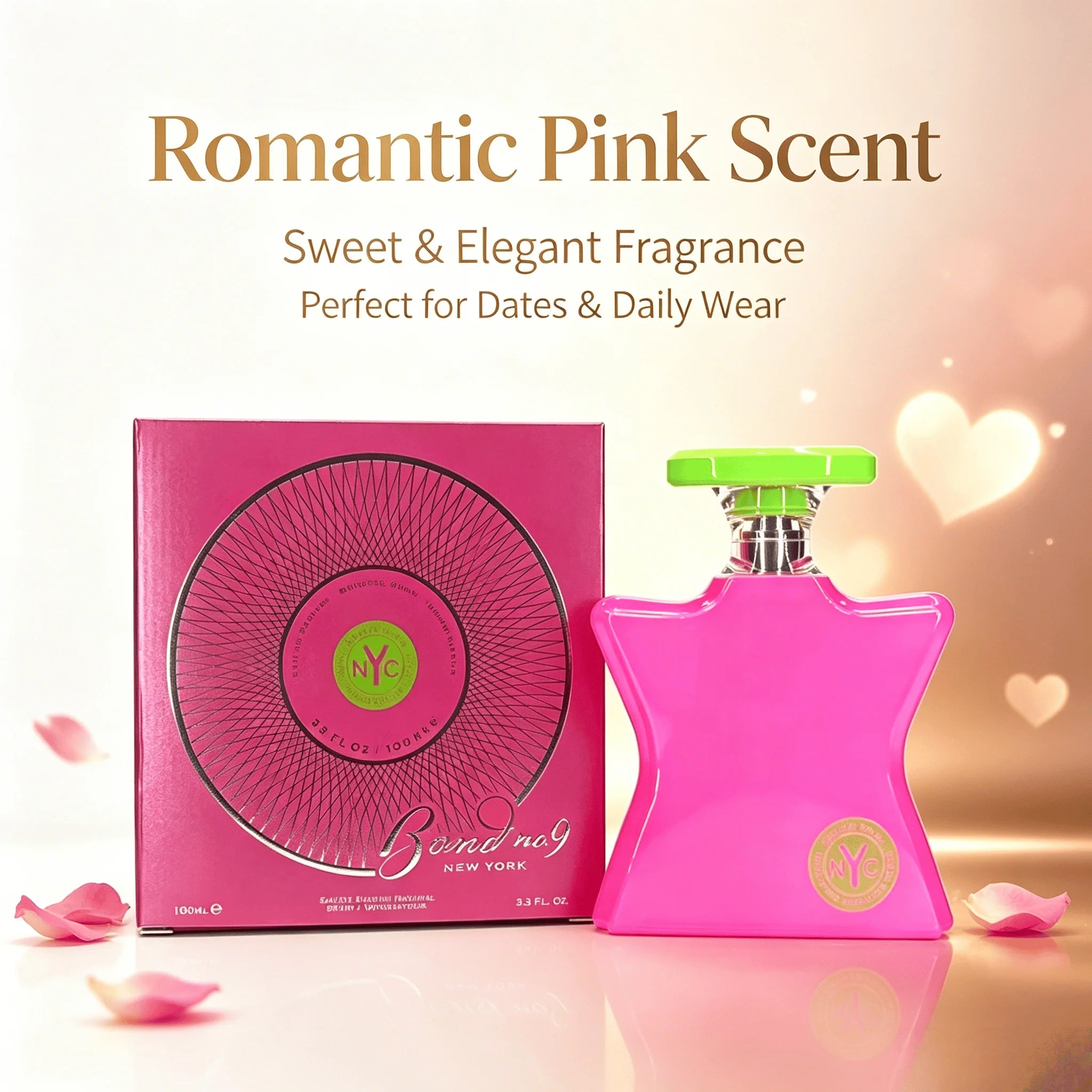 Bond No. 9 New York Pink Unisex EDP, Sweet Modern Oud Scent, Long Lasting Fragrance for Men and Women, Ideal for Lovers of Gentle Woody and Pink Floral Notes, Perfect for Those Who Seek Elegant Romantic Vibes