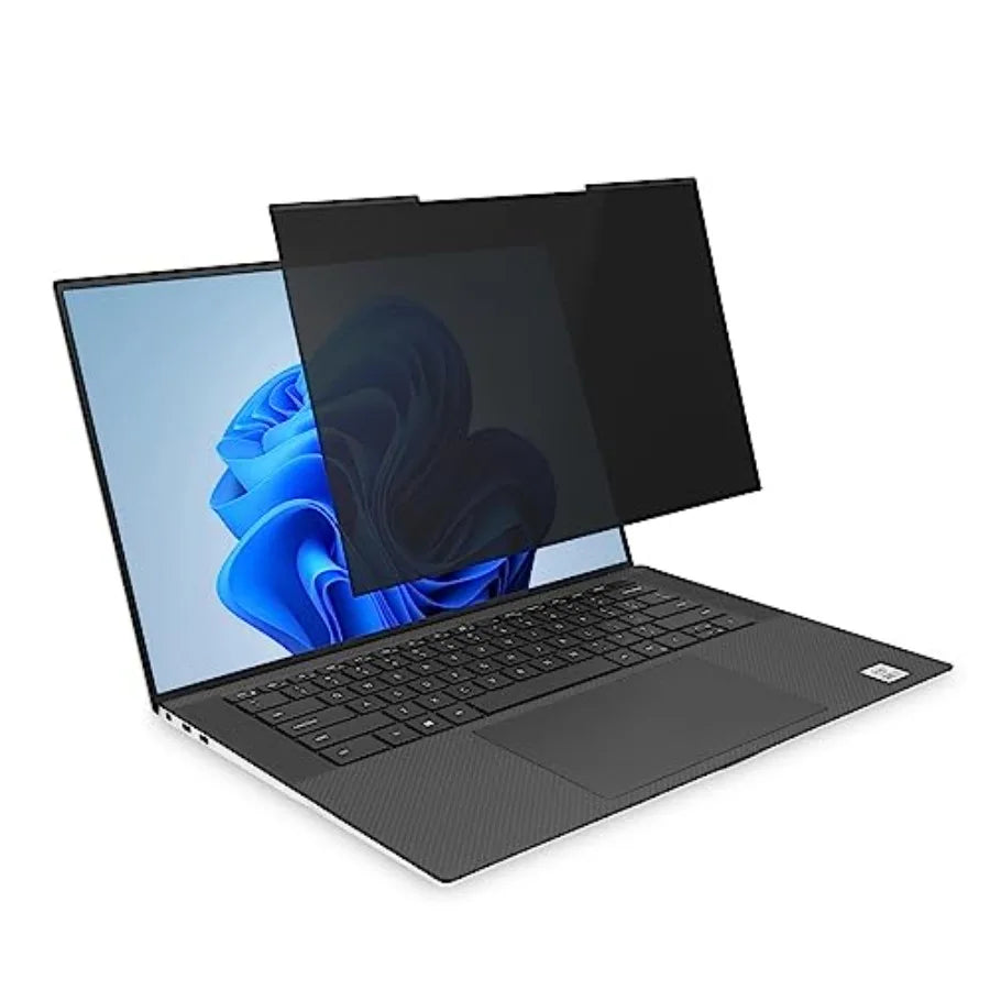 14 inch laptop privacy screen for office use, magnetic aluminum frame, black, removable 16:10 design with anti-glare and blue l