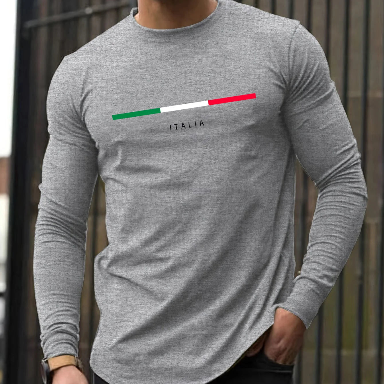Men's Italia Print Cotton Long Sleeve Tee — MIG & MIK STYLE™