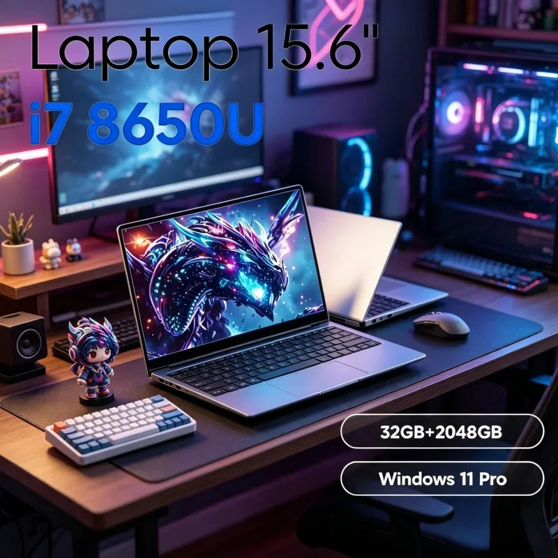Quiescent 2026 Petrous Micro Contoured 15.6" Laptop Intel Core I7 8650U Windows 11 Pro RAM M.2 SSD Instrumental for Small