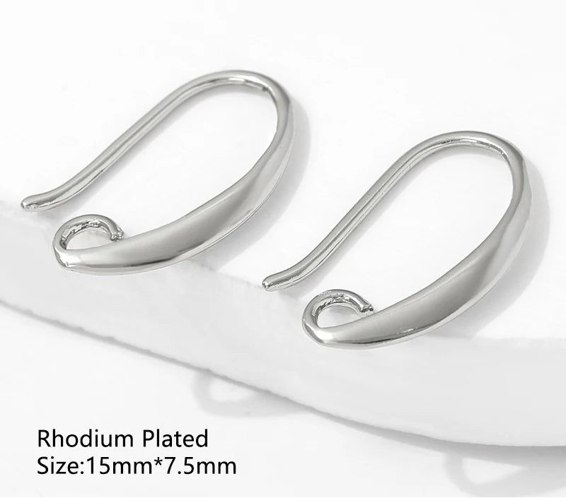 14K Gold Plated Brass Smooth Earring Hook Ear Wire For Earring Making Supplies,DIY Jewelry Making Findings Accessories