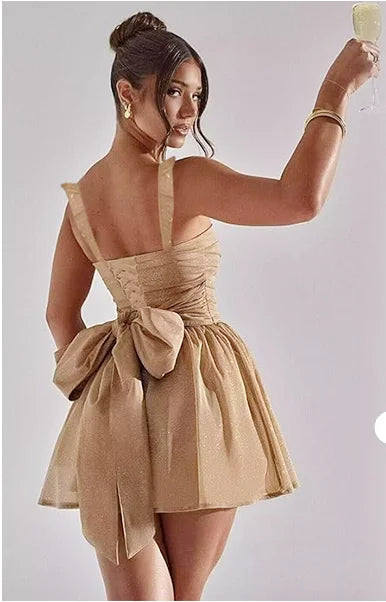 Sexy Tulle Homecoming Dress 2026 with Flutter Straps Square Neck A-Line Short Prom Dress Sparkly for Teens Graduation Mini Dress