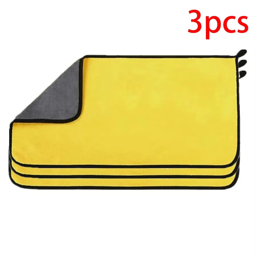 1/2/3/6/10pcs 30X60cm Microfiber Car Cleaning Towels Soft Quick Drying for Windows Mirrors Wiping Rags Double Layer Wash Cloth