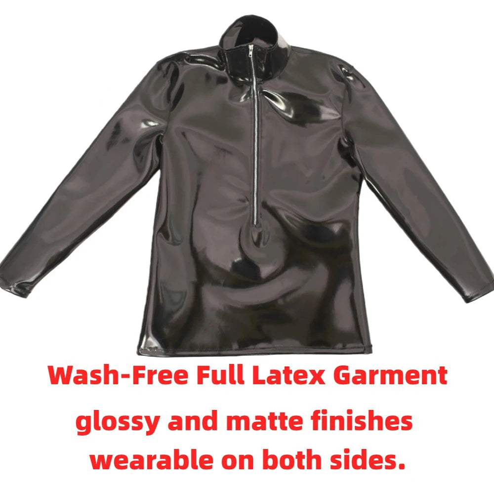 Men's PVC Glossy Long Sleeve Stage Tee — MIG & MIK STYLE™