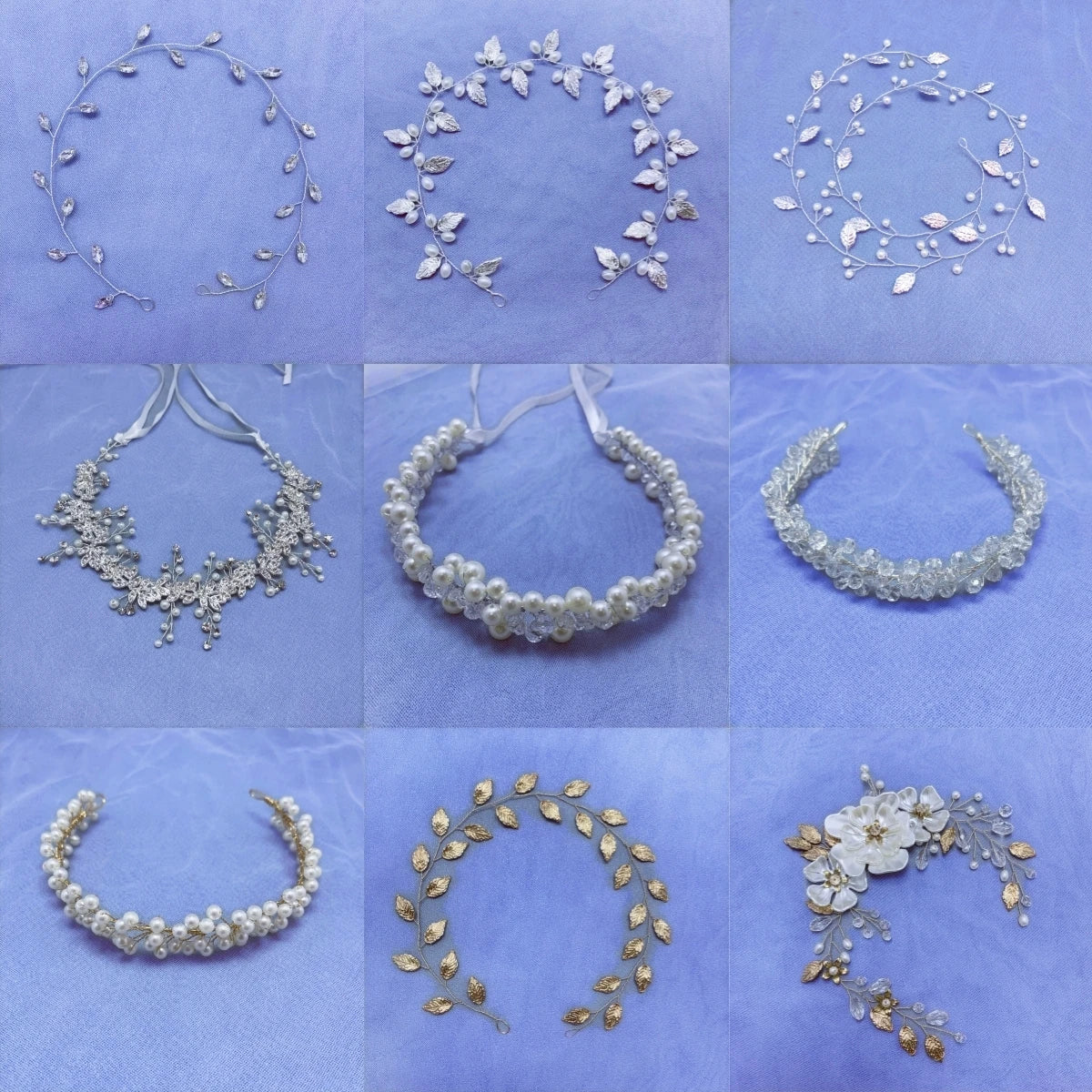 Handmade Fashion Crystal Flower Hair Vine Headband Pearl Hairband Bridal Wedding Hair Accessories Jewelry Hair Vine Headband