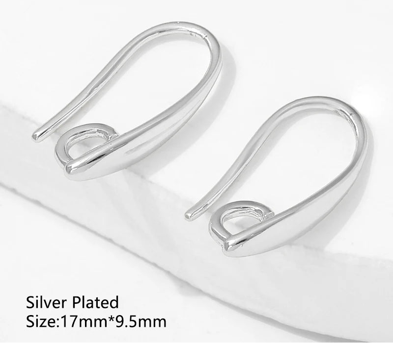 14K Gold Plated Brass Smooth Earring Hook Ear Wire For Earring Making Supplies,DIY Jewelry Making Findings Accessories