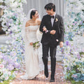 Stunning Colorful Wedding Dress Romantic 3D Flowers Bridal Gown Spaghetti Straps Tulle A Line Floral Bridal Dress TSWD525