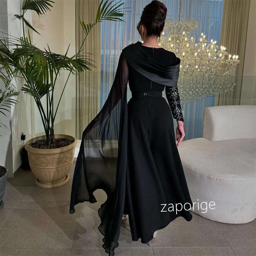 Customized Sparkle Pleat Sequined Pattern A-line Boat Neck Midi Dresses Bespoke Occasion Matching Simple