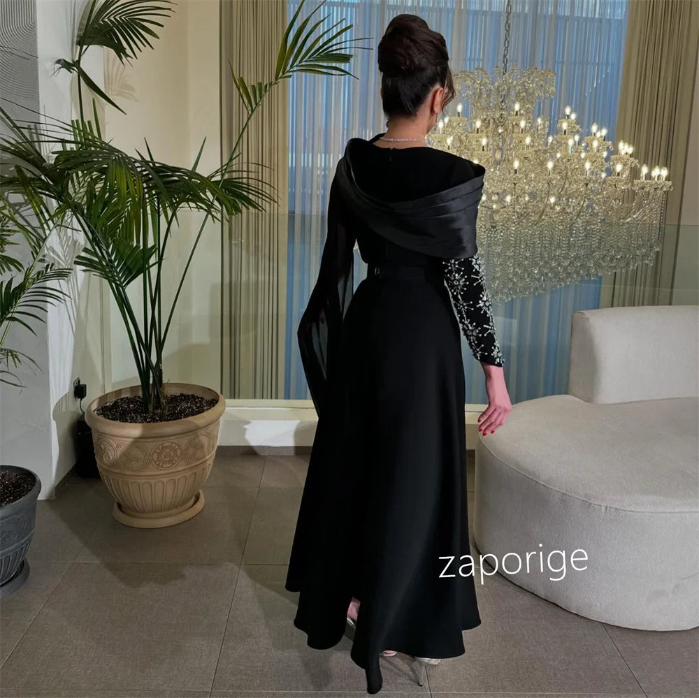 Customized Sparkle Pleat Sequined Pattern A-line Boat Neck Midi Dresses Bespoke Occasion Matching Simple