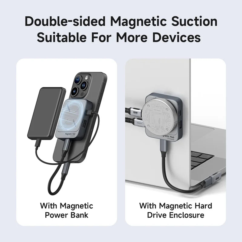 Hagibis Magnetic Card Reader SD4.0 312MB/s USB-C to SD MicroSD TF Memory Card Magnet HUB UHS-II for Laptop iPhone 17/16 Macbook