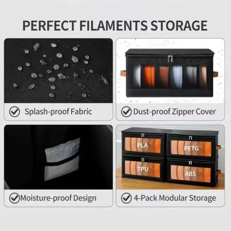 Filament Storage Box - 3D Printer Filament Storage Containers 3D Printing Accessories Holder Rack For Home, Office Workshop