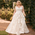 MIG & MIK STYLE™ Pastoral Spaghetti Strap A-Line Wedding Gown