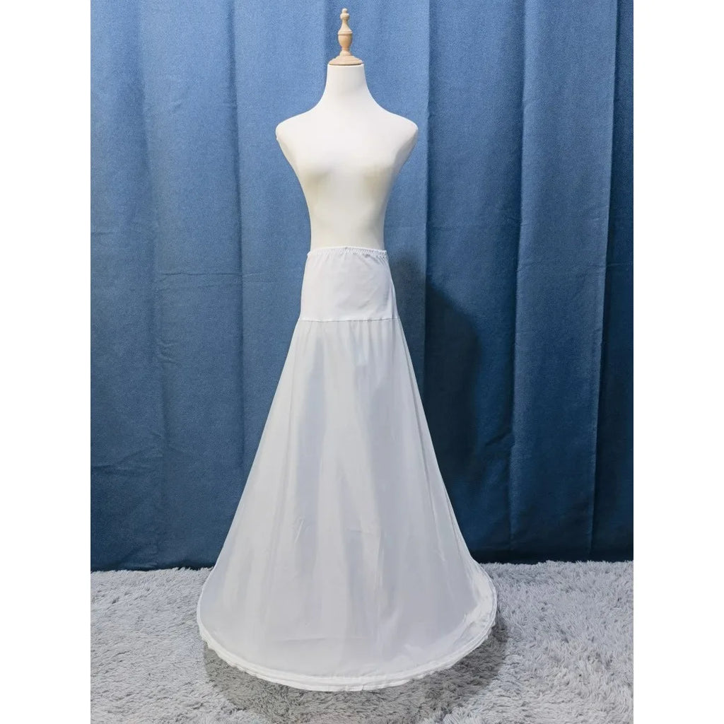 A Line 1 Hoop Petticoat for Bridal Wedding Dress Crinoline Slip Underskirt for Women Dress White Black Adjust Waist