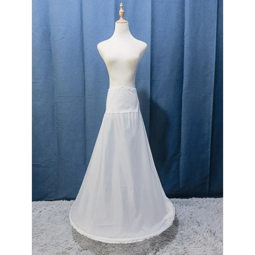 A Line 1 Hoop Petticoat for Bridal Wedding Dress Crinoline Slip Underskirt for Women Dress White Black Adjust Waist