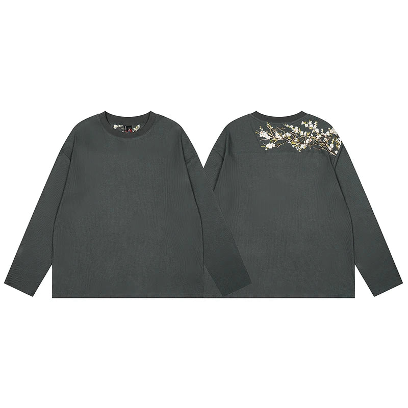 Cherry Blossom Embroidered Waffle Tee — MIG & MIK STYLE™