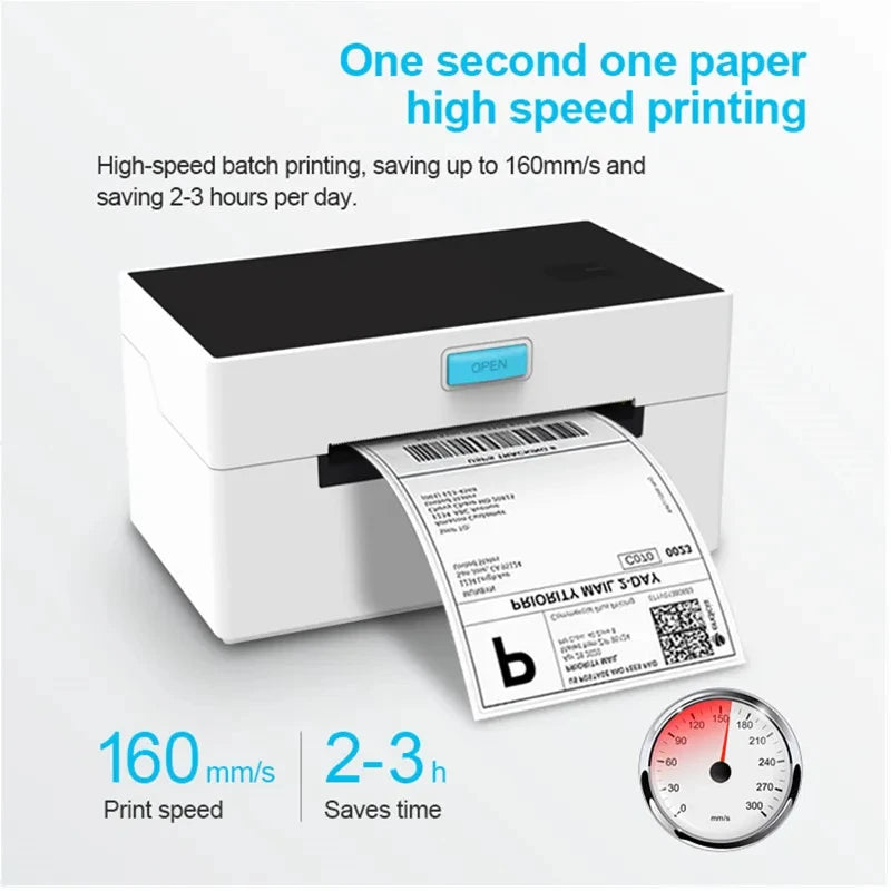 ZJ9220 Bluetooth Thermal Label Printer Wireless 4x6 Shipping Label Printer Compatible with iPhone Android Mac OS Windows