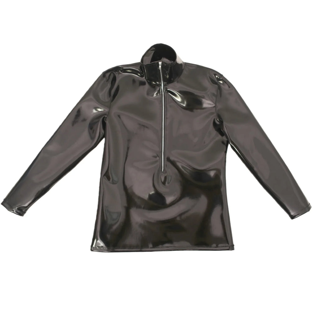 Men's PVC Glossy Long Sleeve Stage Tee — MIG & MIK STYLE™