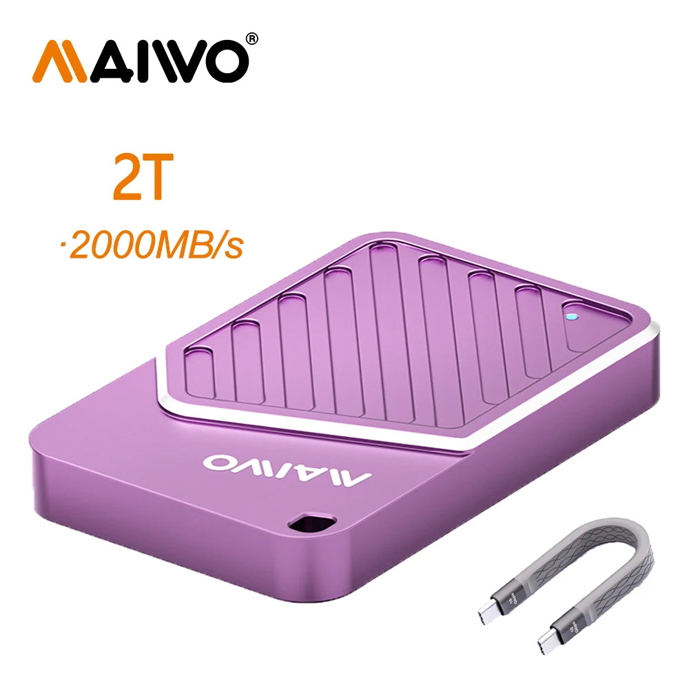 Maiwo 2000MB/s SSD External SSD 512G 12T Magnetic Portable PSSD for iPhone 16 15 Pro/Max ProRes 4K ProRes HDR Record and Portabl