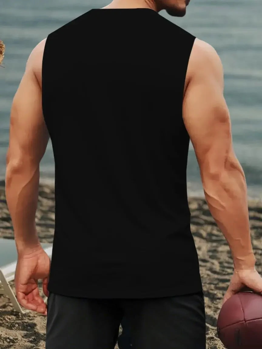 Men's Tank Top Sets 2026 Summer Quick drying men's chandals Breathable beach running sweat suit  oversize sports seaside