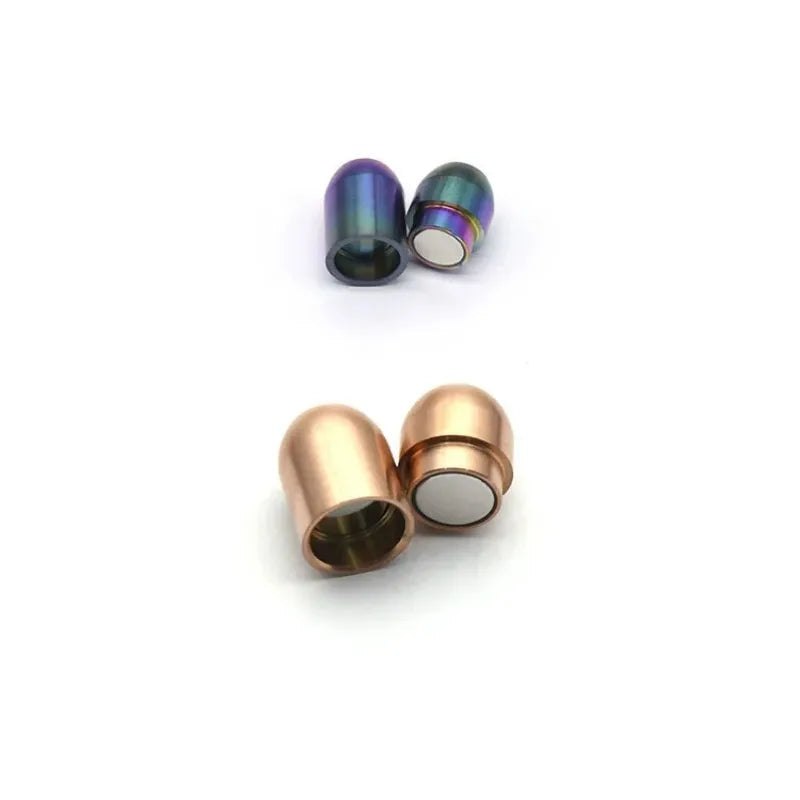 5Pcs/Lot Stainless Steel Magnetic Clasps End Hole 5mm 6mm 8mm for Leather Cord Buckle Bracelet DIY Connectors Jewelry Making