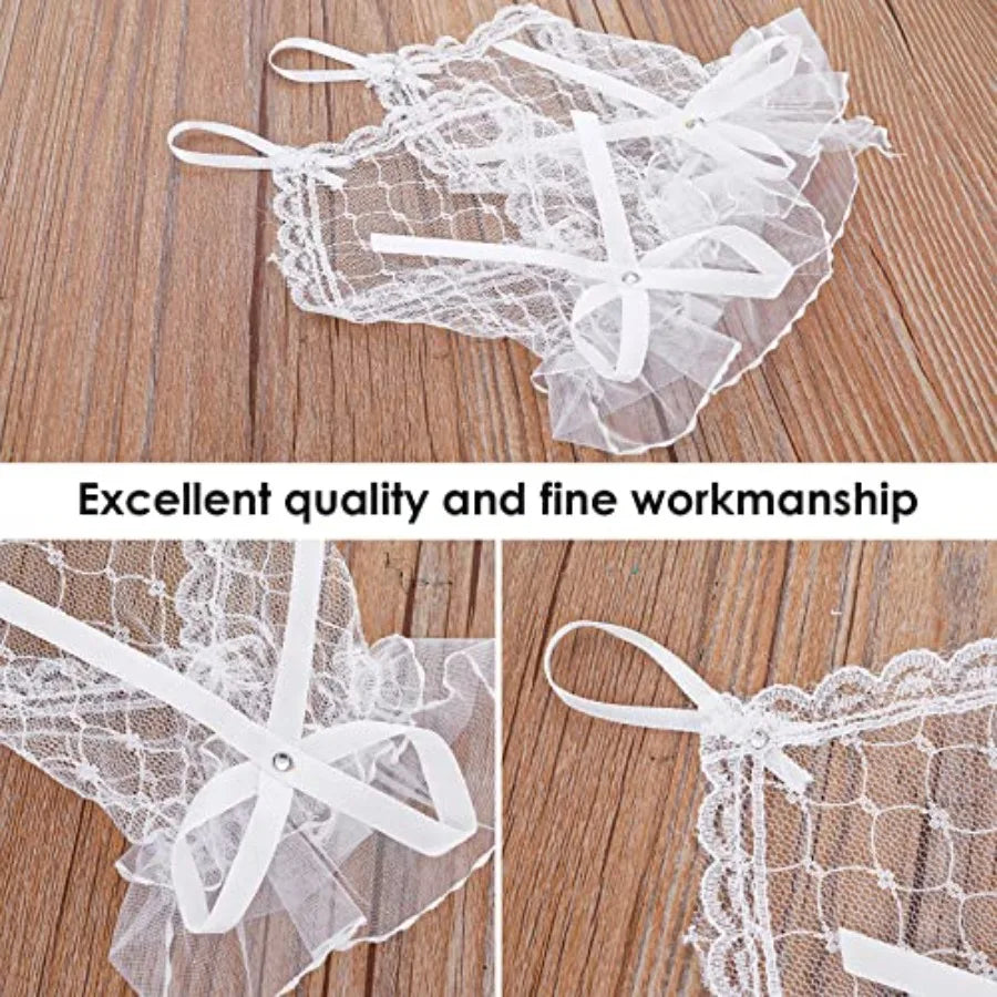 Wedding Fingerless Rhinestone Lace Gloves for Brides and Bridesmaids Lace Bow Short Gloves for Banquet Party Wedding