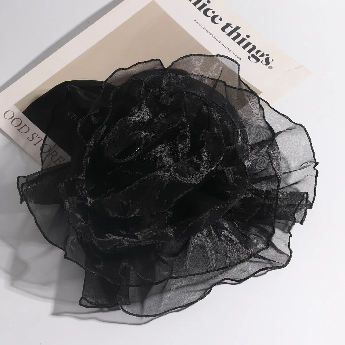 Photography 3D Large Fabric Flower Brooch Exaggerated Lace Clothing Patch Handmade Pin Clothes Appliques Stage Performance
