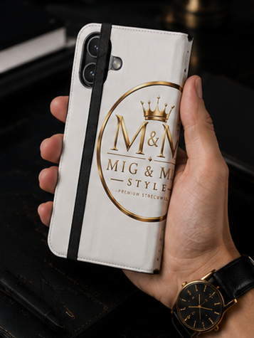 M&M Gold Crest Flip Phone Case — Luxury Wallet Flip Case with Card Slots