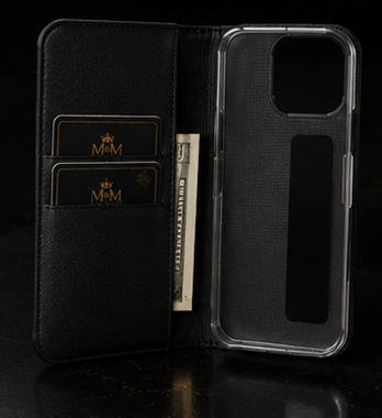 M&M Gold Crest Flip Phone Case — Luxury Wallet Flip Case with Card Slots