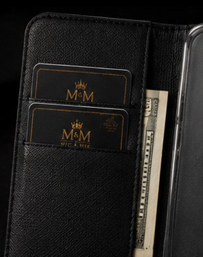 M&M Gold Crest Flip Phone Case — Luxury Wallet Flip Case with Card Slots