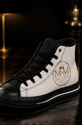 MIG & MIK STYLE White Gold High-Top Sneakers