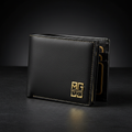 MIG & MIK STYLE Luxury Leather Wallet – Black Gold Edition