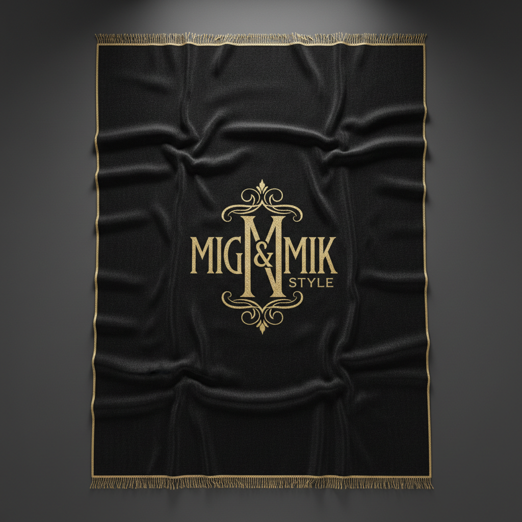 MIG & MIK STYLE Luxury Cashmere Throw Blanket – Black Gold Edition