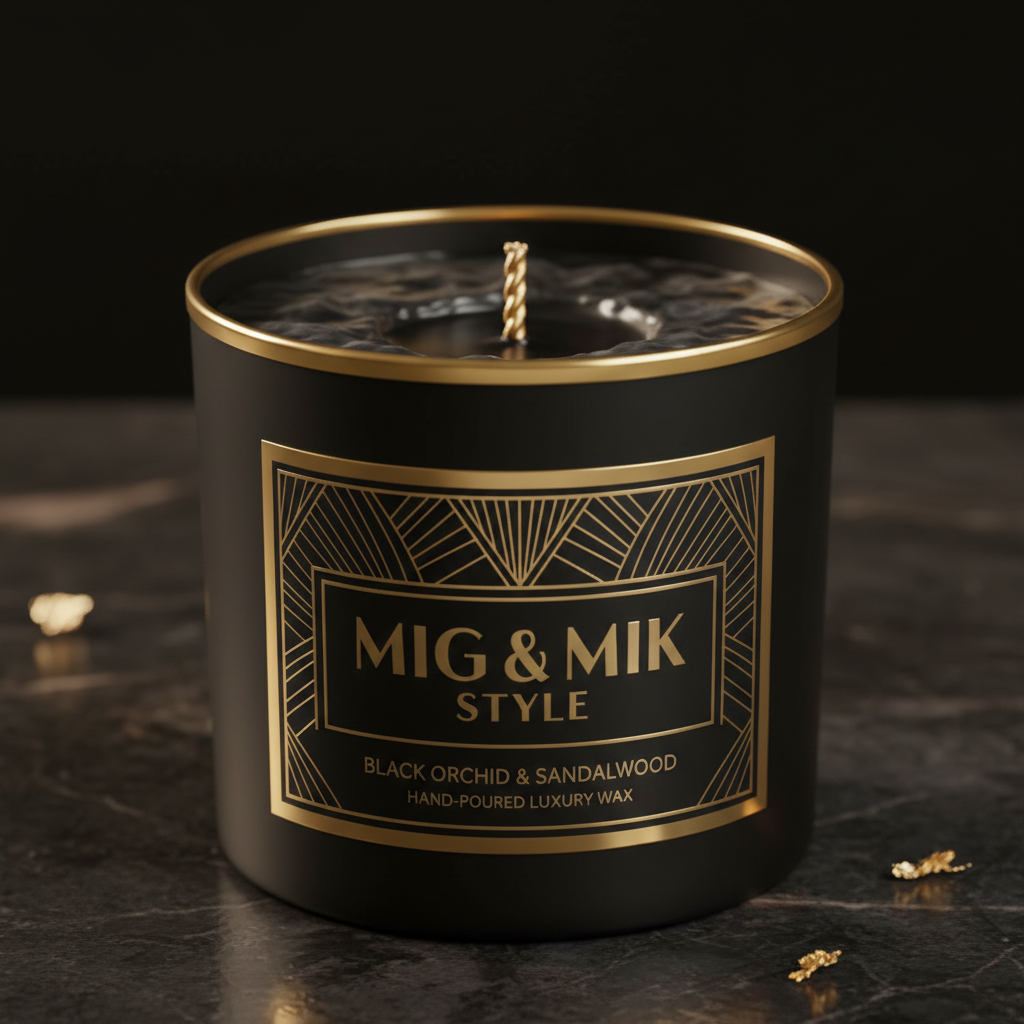 MIG & MIK STYLE Luxury Scented Candle Set – Black Gold Edition