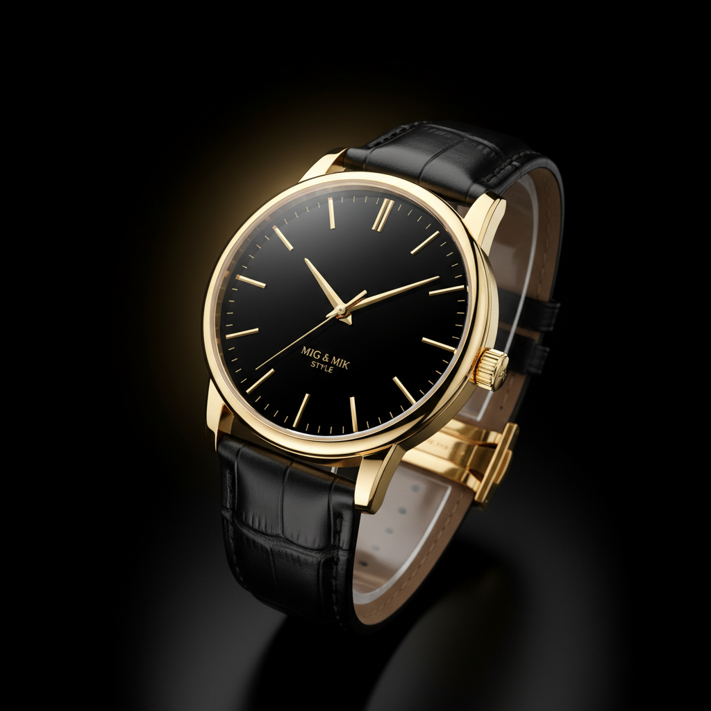 MIG & MIK STYLE Luxury Gold Signature Wristwatch – Black Gold Edition