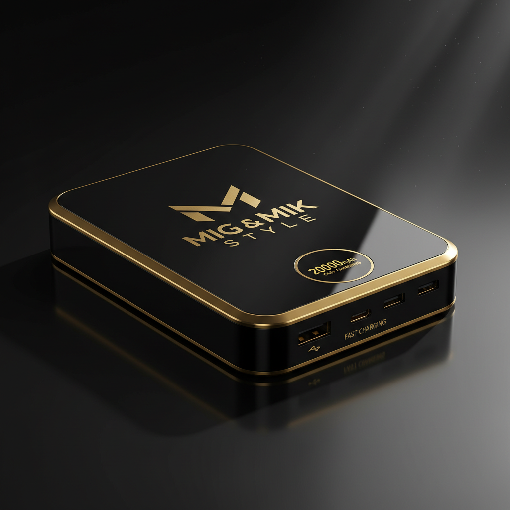 MIG & MIK STYLE Luxury Power Bank 20000mAh – Black Gold Edition
