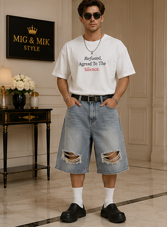 Retro Distressed Denim Jorts