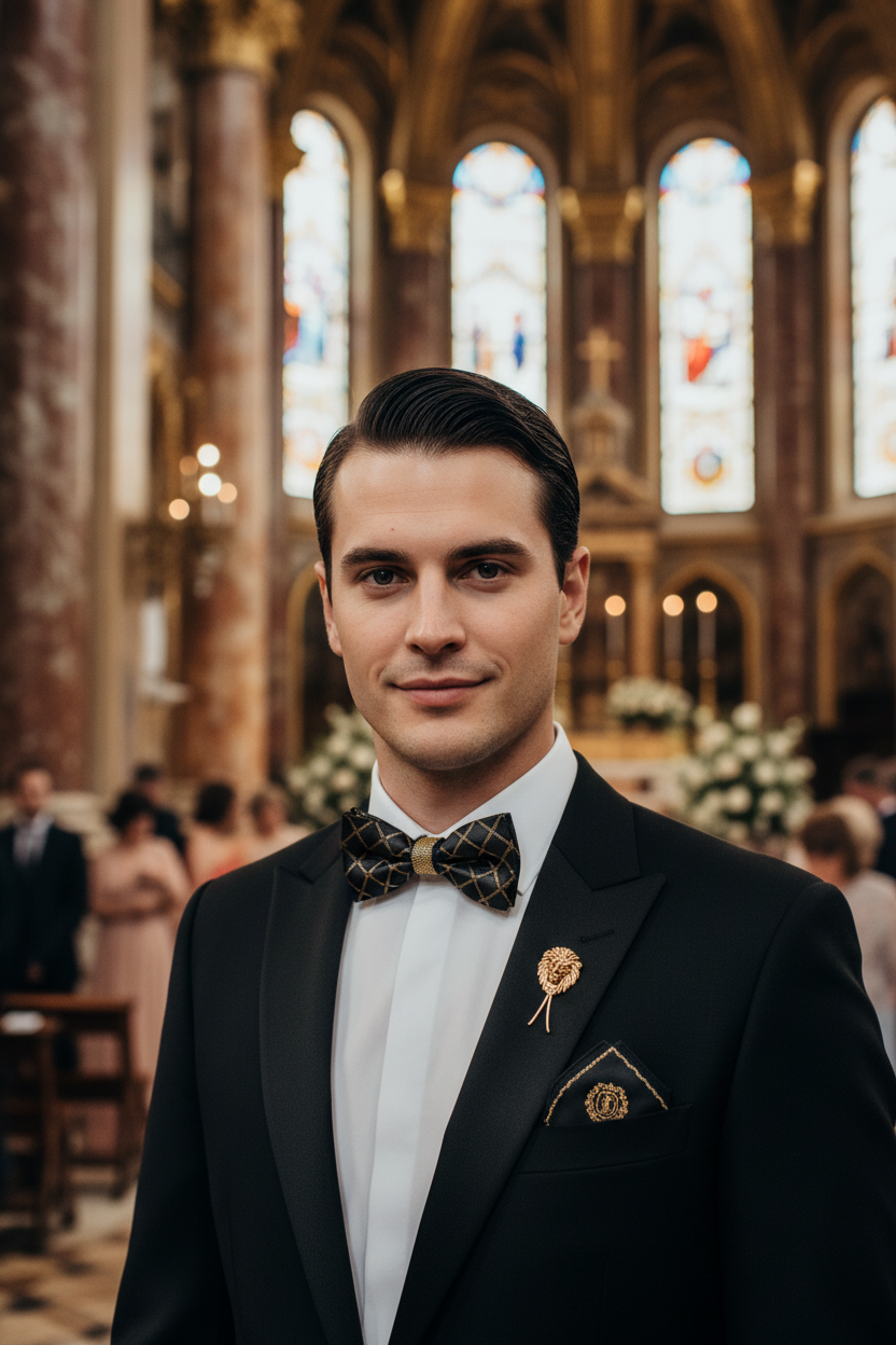 Luxury Wedding Bow Tie on Groom