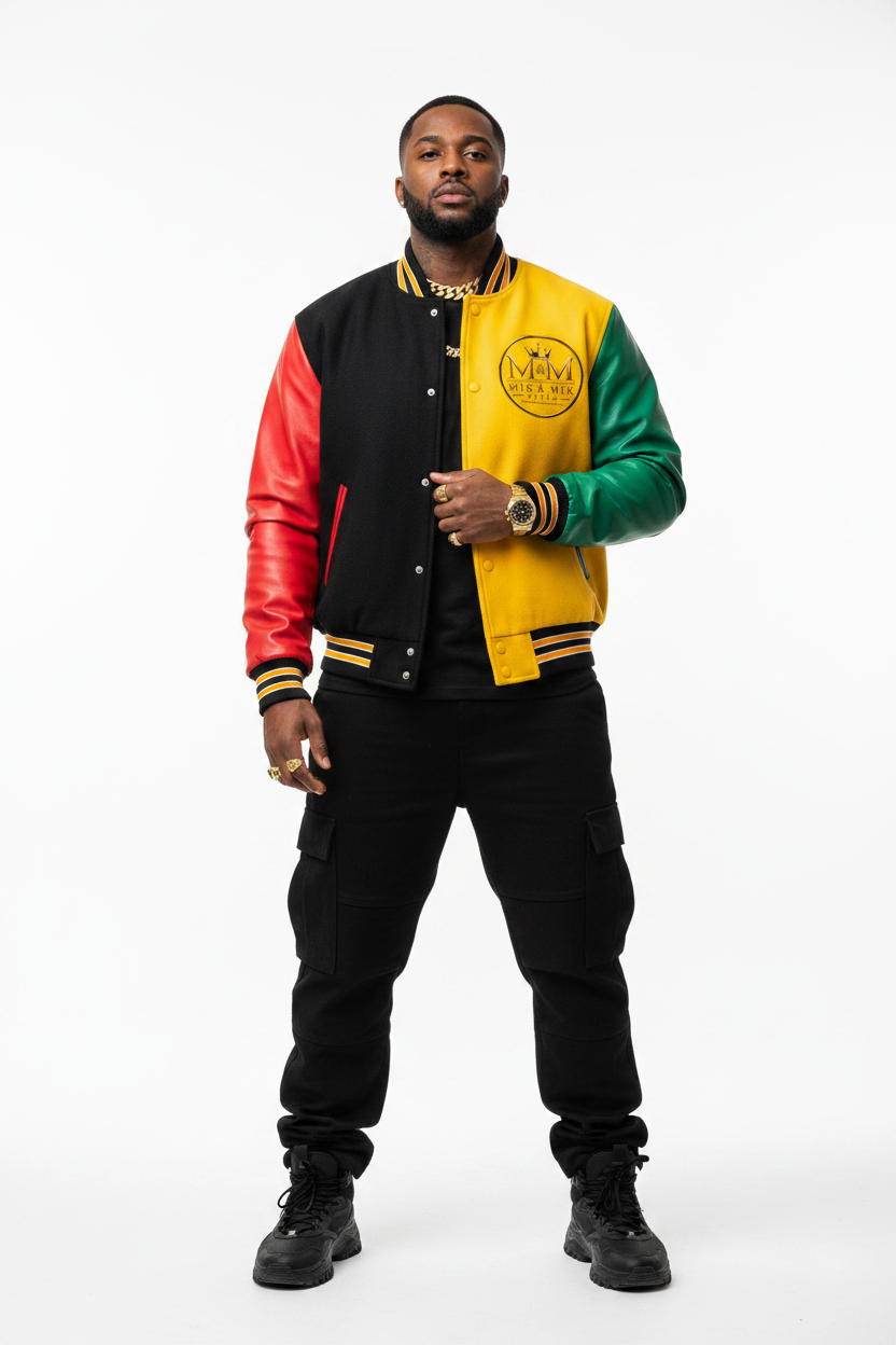 Male Mannequin Front – Varsity Jacket MIG & MIK STYLE